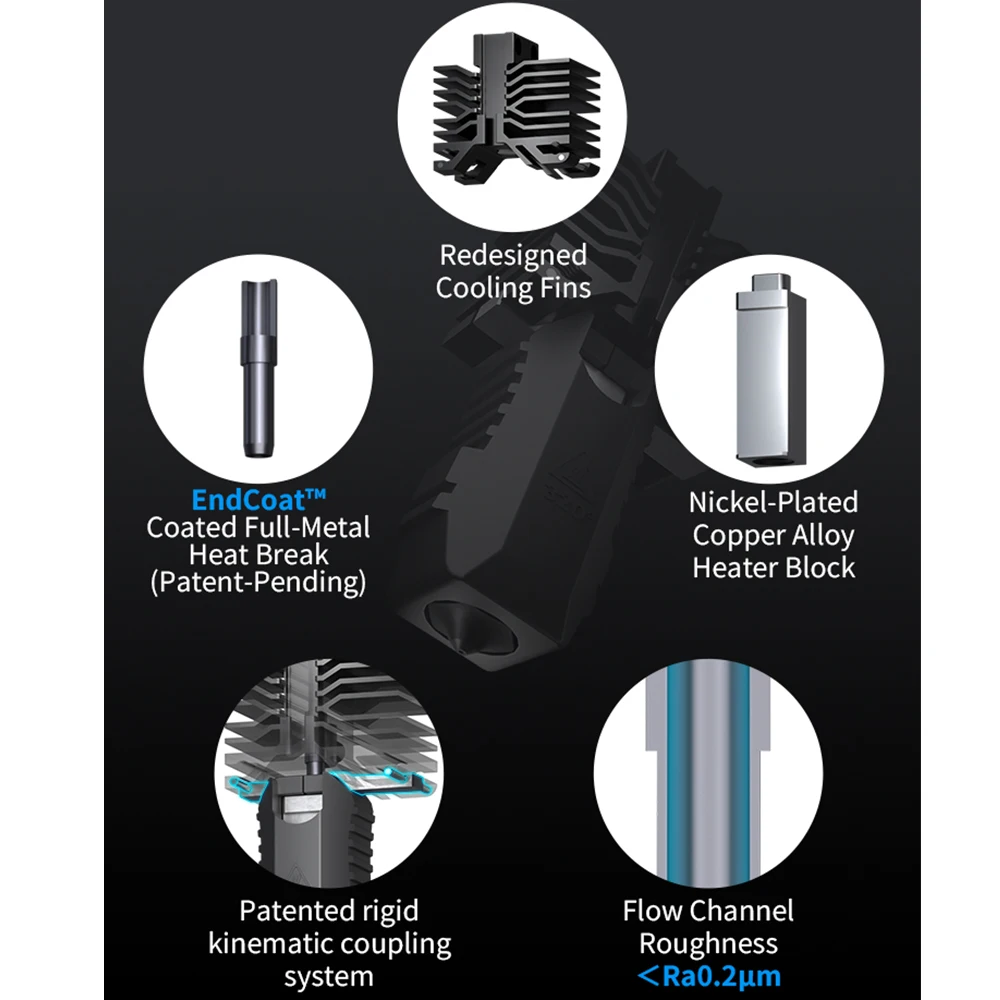 Phaetus Conch Hotend لطابعة QIDI Plus 4 ثلاثية الأبعاد محارة Hotend فوهة قابلة للفصل متعددة الحجم للطابعة QIDI ثلاثية الأبعاد #4