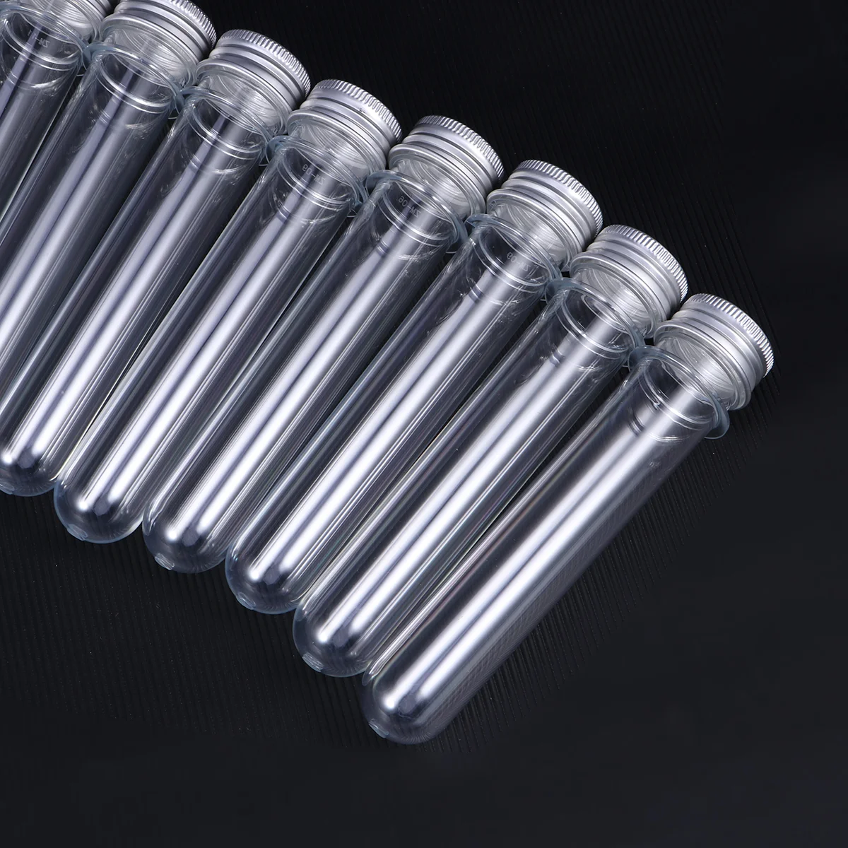 12pcs Plastic Test Tubes 40ml Screw Caps Clear Lightweight Reusable Storage Liquid Samples Handmade Goods