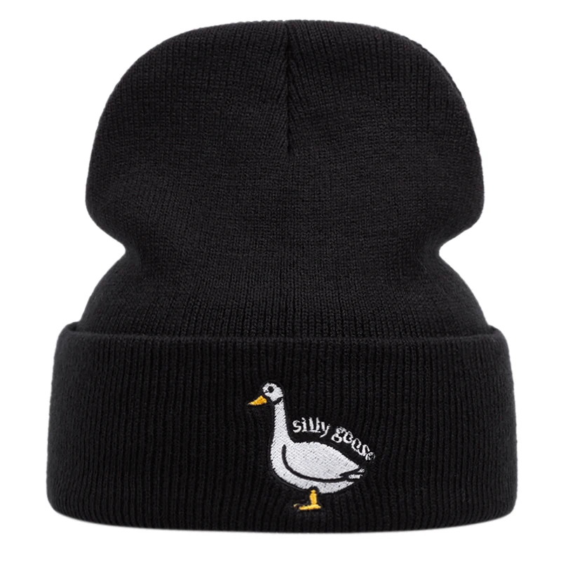 Silly goose Cotton Knitted Hat Hip hop Warm Winter ski Beanie Knit Cap Skullies & Beanies Unisex fashion outdoor caps