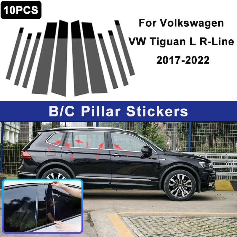 

For Volkswagen VW Tiguan L R-Line 2017-2022 Window B C Pillar Post Cover Trim Stickers Door Column Decorative Parts