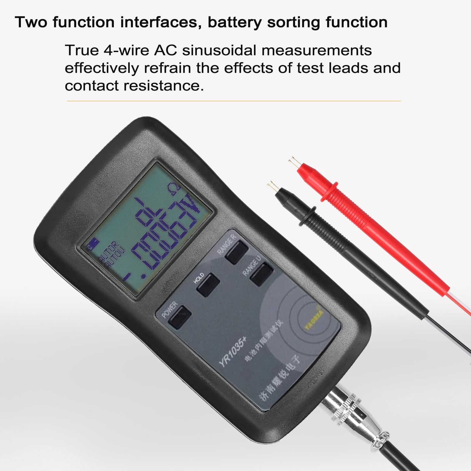 High Accuracy Fast YR1035 Lithium Battery Internal Resistance Test Instrument 100V Electric Vehicle Group 18650 Battery Tester