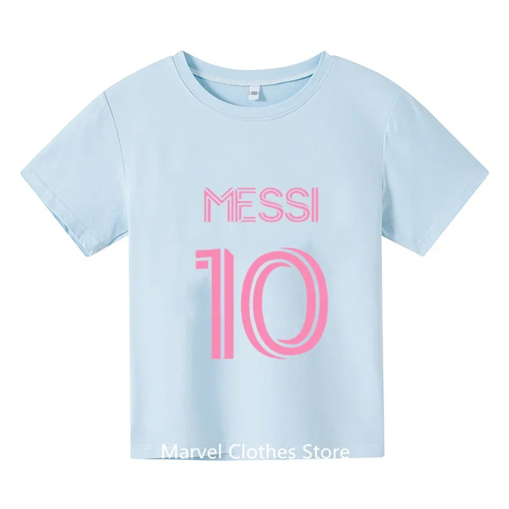 Messi Tshirt Kids football star printed children\'s clothing children\'s summer short-sleeved T-shirt casual tops