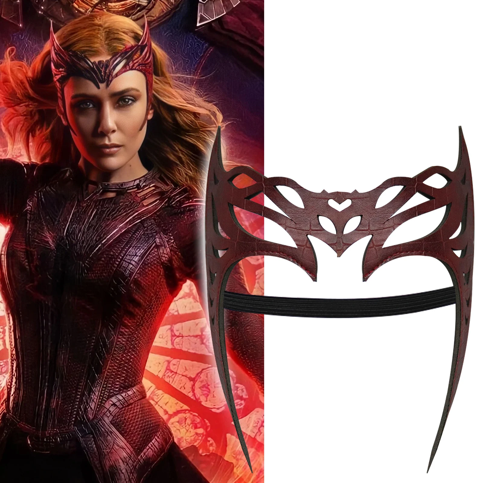 

Scarlet Witch Headwear Superhero Crown For Adult Wanda Maximoff Mask Halloween Costumes For Women Scarlet Topknot Cosplay Prop