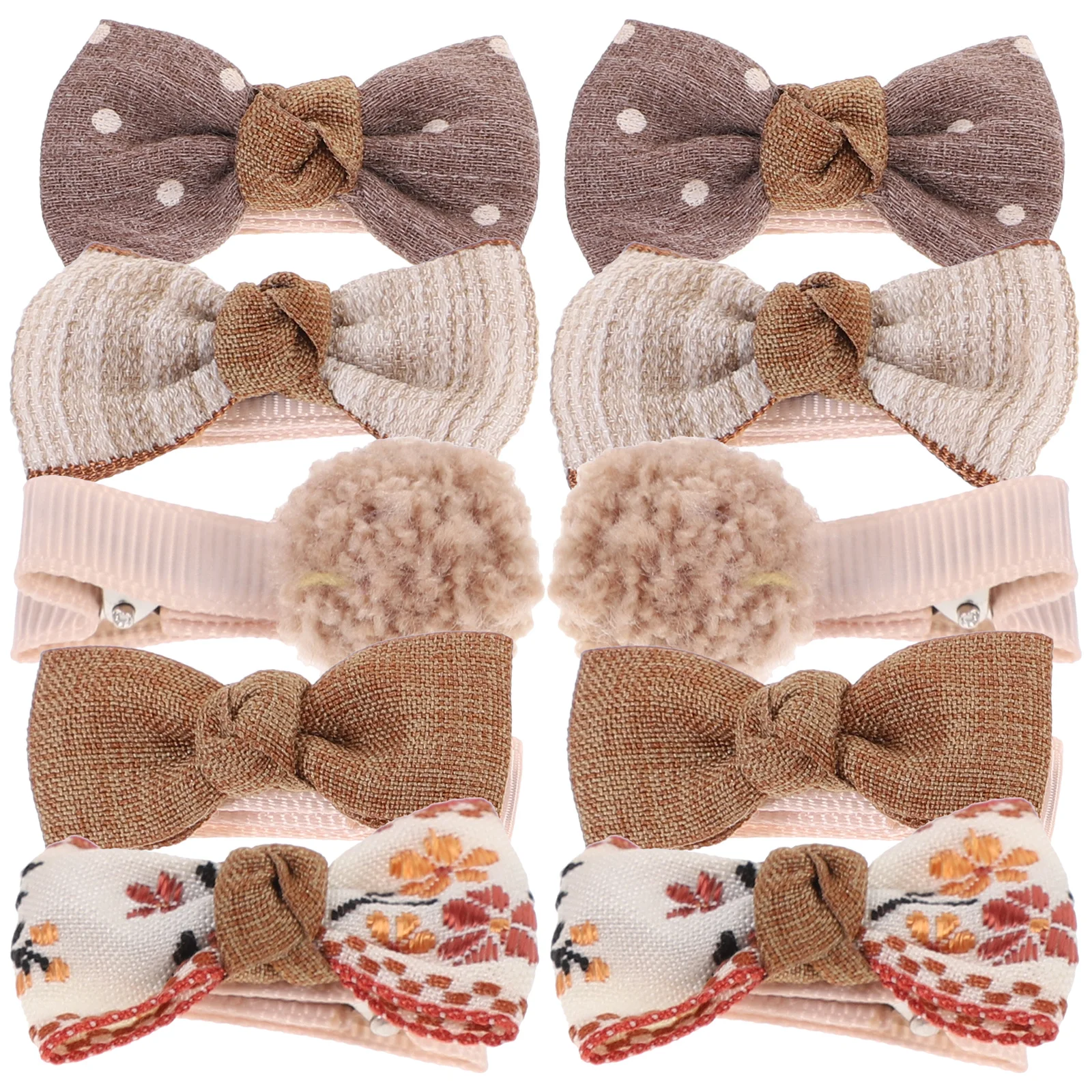 

10pcs Clips For Lovely Bows Barrettes Hair Accessories Small Fabric Hairpins Durable Lightweight Women'S Hair