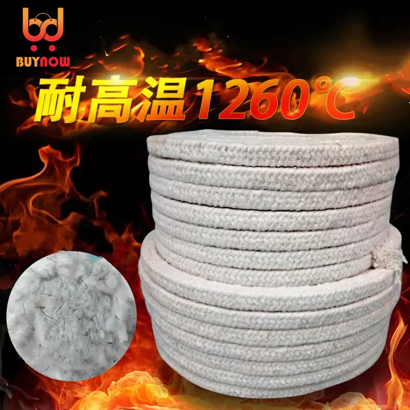 Ceramic fiber rope high temperature sealing strip aluminum silicate kiln door refractory filler oven round braided rope