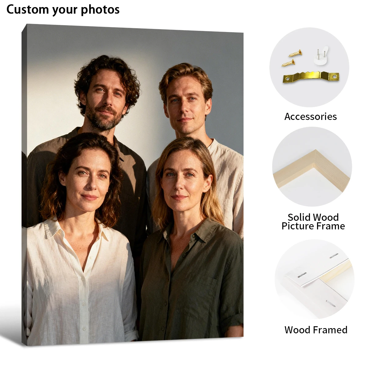 Custom posters framed wall art customized family photos canvas printing of wedding photos  room decoration Custom Your Photos - view 4