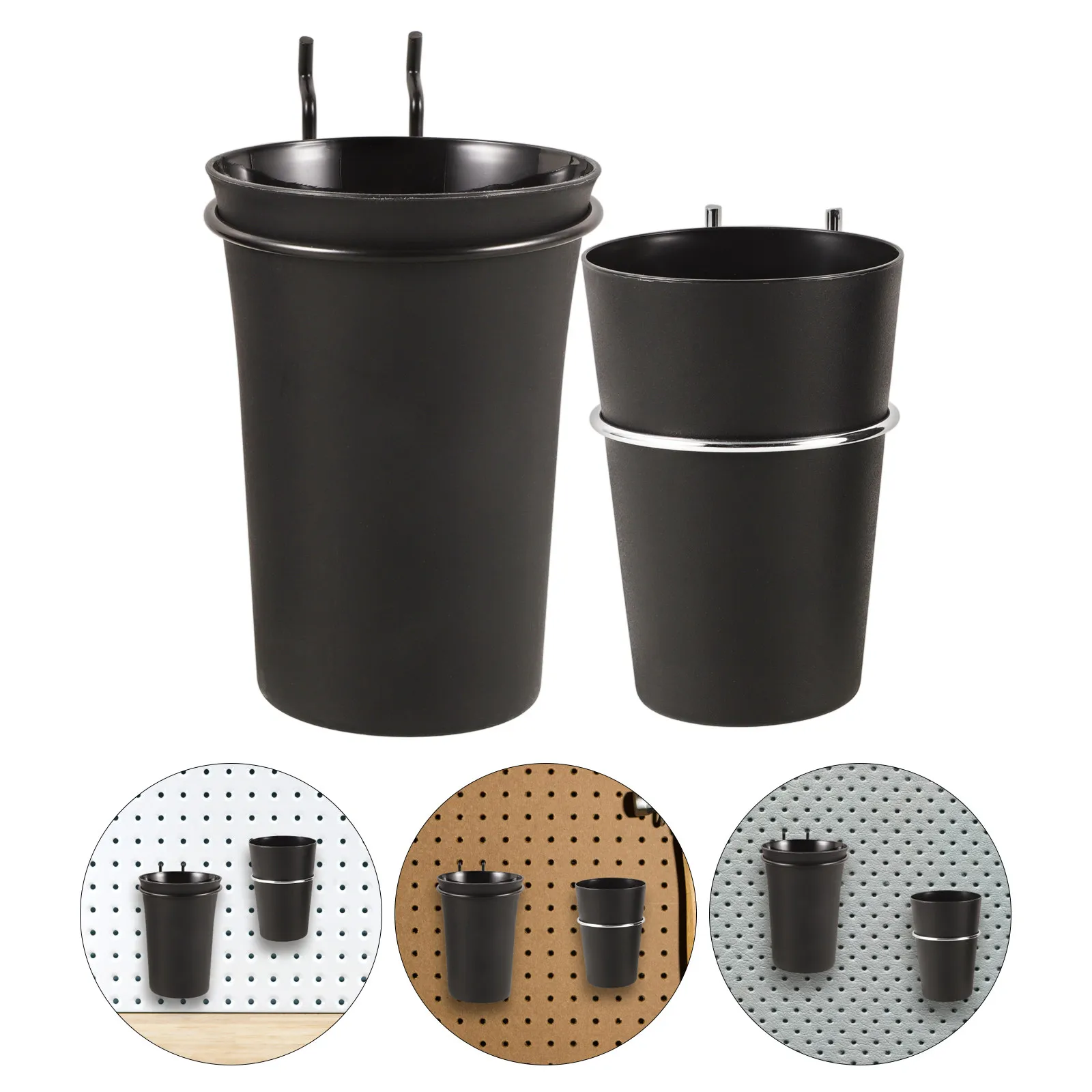 2Pcs Pegboard Hooks Hanging Cup Multi-Function Storage Organizer Tool Holder Pegboard Accessories Wall Bins