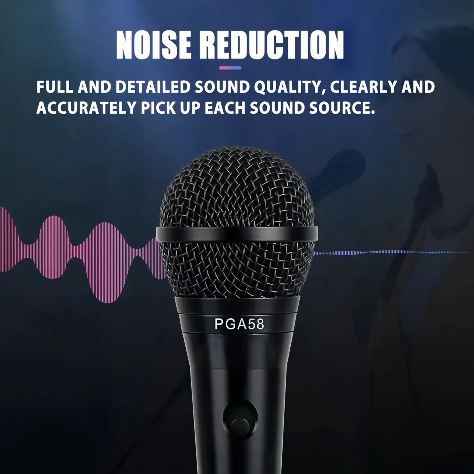 PGA58 Cardioid Dynamic Microphone For Stage Singing Professional Wired Microphone for Shure Karaoke BBOX Recording Vocal Mic