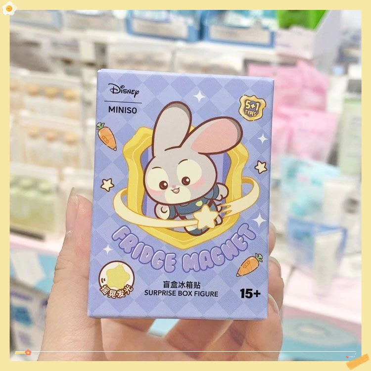 MINISO Miniso Zootopia Series صندوق أعمى جودي مغناطيس الثلاجة يهز ضوء الثلاجة الديكور