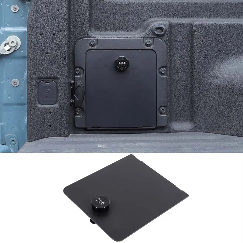 

For Ford Maverick 2022+ Aluminum Alloy Black Car cargo box side storage lock cover car interior modification accessories