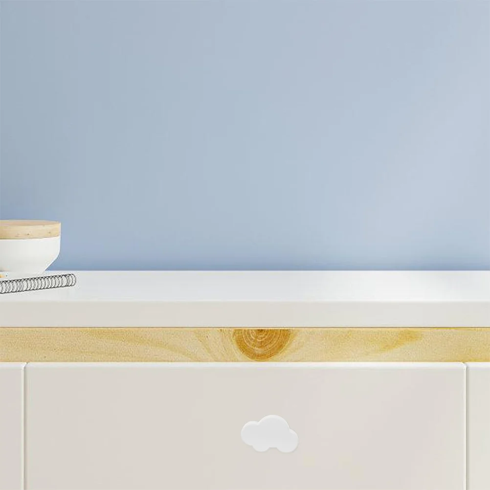 

6pcs Cartoon Drawer Knobs White Soft Rubber Kids Dresser Pulls Durable Cabinet Handles For Nursery Kitchen Closet