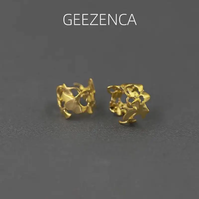 

GEEZENCA 925 Sterling Silver Ginkgo Leaf Ear Cuff Earrings Non-Piercing Dainty Clip On Cartilage Earring For Women In 2 Colors