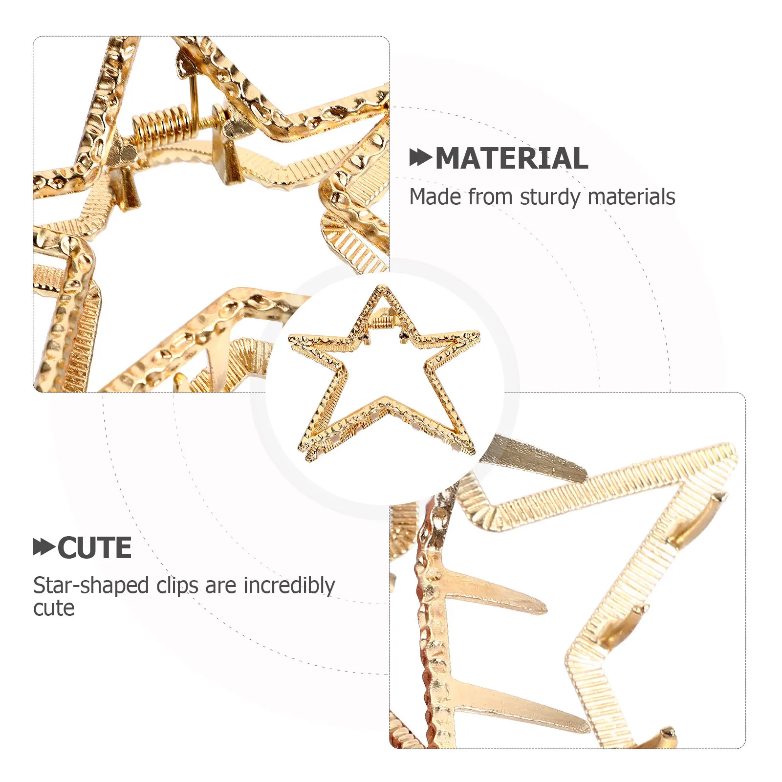 

2pcs Star Hair Clips Small Metal Hairpins Cute Star-Shaped Hair Accessories For Styling Tools Women 8-12