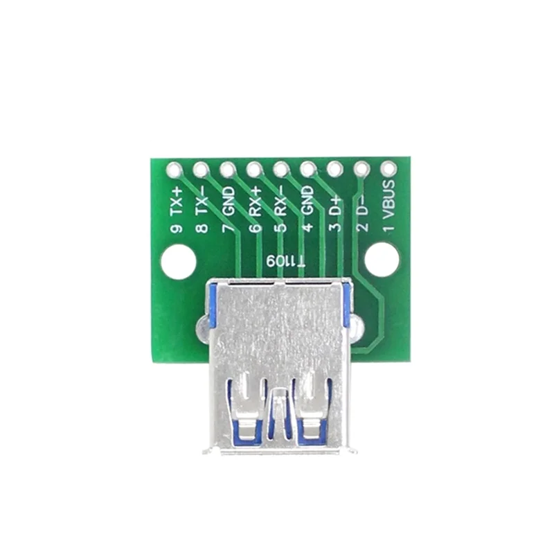 MAKE-1 Stück USB 3.0 Buchse auf Dip Pin Test Board USB 3.0 zum Dip Power Adapter Board Modul Grün