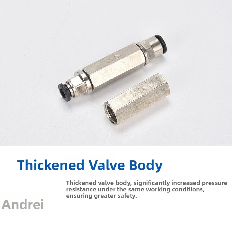 CV-01 Check Valve 1/8 Inch Pneumatic Straight Hex Non Return Valve Air Compressor Gas One Way Anti-Backflow Valve