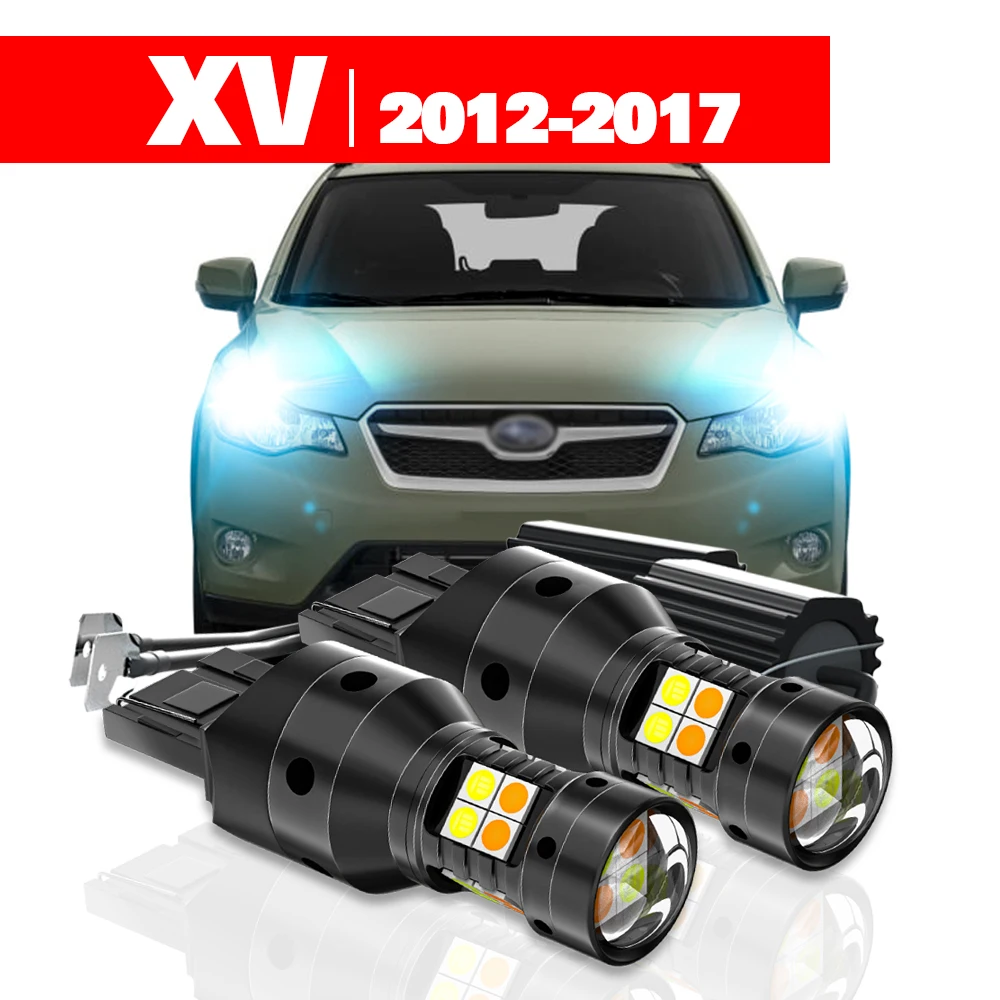 

For Subaru XV 2012-2017 2pcs LED Dual Mode Turn Signal+Daytime Running Light DRL 2013 2014 2015 2016 Accessories