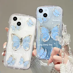 3D Butterfly Bracelet Chain TPU Case For Xiaomi Redmi Note 12 12S 11 11S 10 10S 9 9S 8 Pro A1 A2 Plus 12C 10A 10C 9A 9C 9T Cover