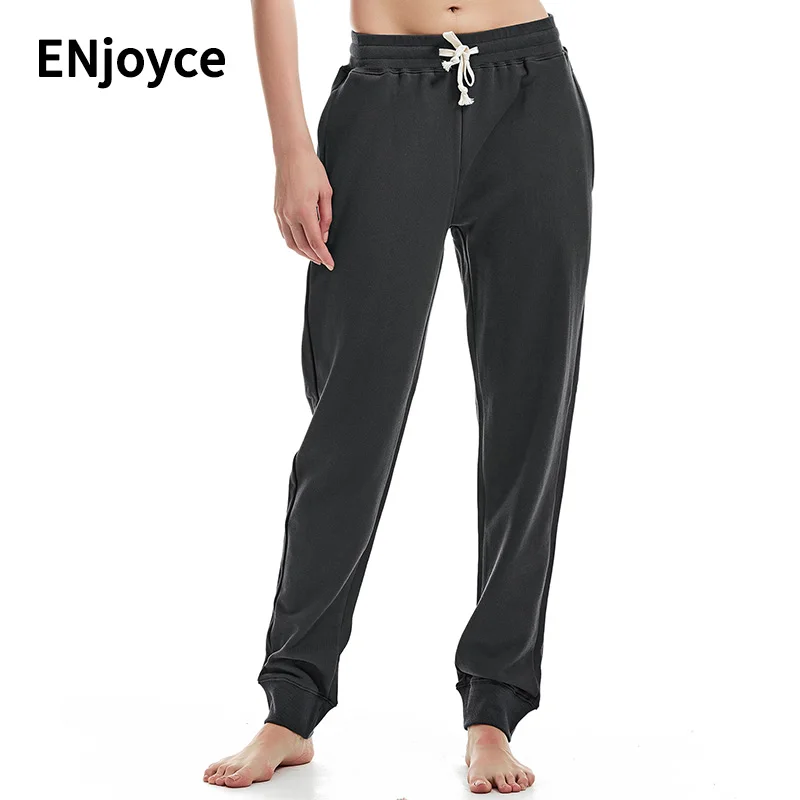 Women Spring 2024 Cotton Breathable Relaxed Athletic Pants Loose Sweatpants Casual Drawstring Waist Workout Sports Gym Trousers