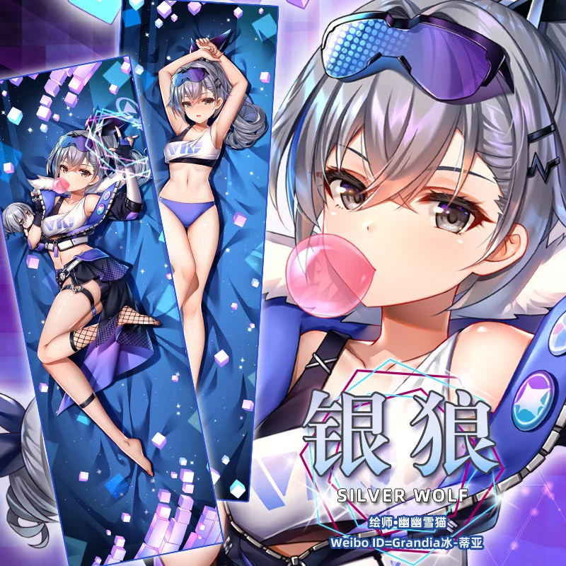 

Silver Wolf Dakimakura Honkai Star Rail Hugging Full Body Sexy Pillow Case Cushion Cover Otaku Pillowcase Home Bedding Decor