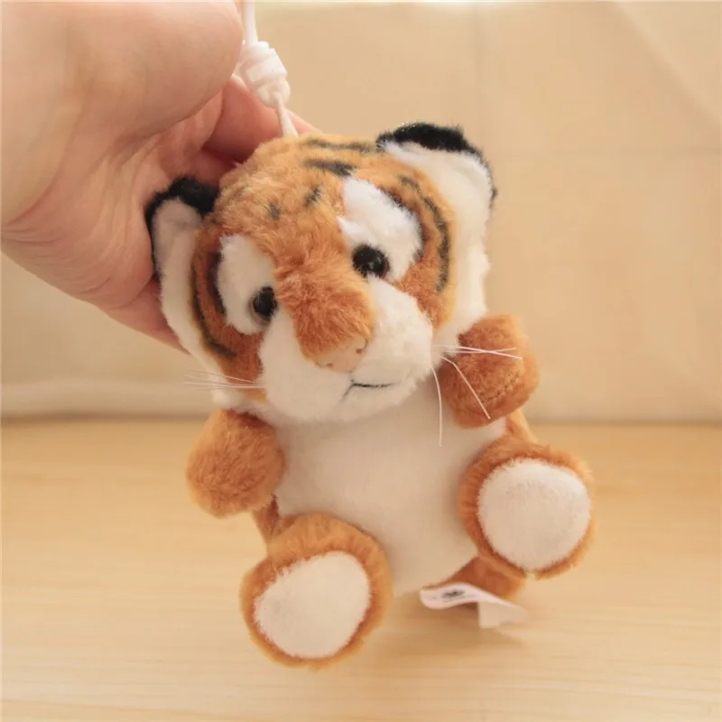 Cartoon Doll Plush Coin Purse Small Baby Tiger Zipper Keychain Pendant With Buckle Soft Touch Fuzzy Pouch For Girls Kids New