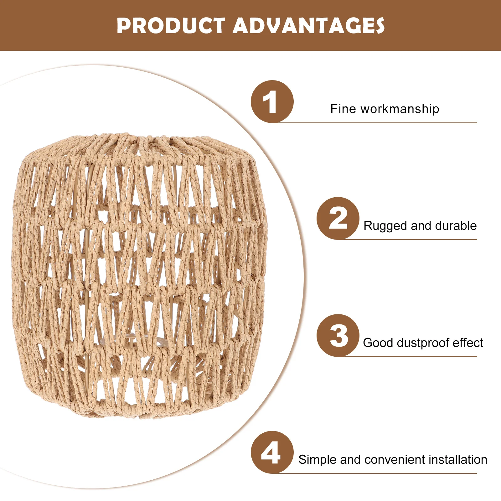 

Тканый абажур премиум-класса в деревенском винтажном стиле, декоративный потолочный светильник для столовой, спальни, кафе-бара, подвесная люстра