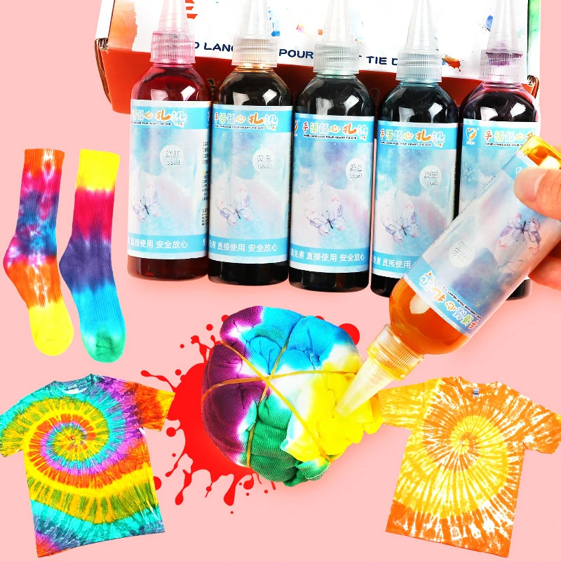 Children's Tie-dye DIY Set of Tools Art Paint Kit Students Handmade Dye Fabric Materials