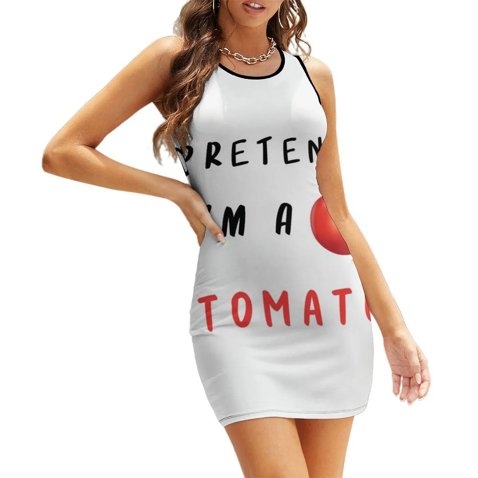 

Pretend I'm a Tomato, Funny Tomato Cool Quotes Sleeveless Sundress luxury dress dresses for woman 2025