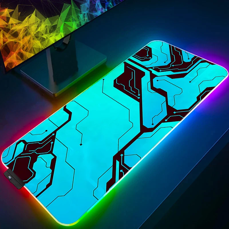 

Mouse Pad Anime Gamer Gaming Accessories Varmilo Keyboard Pad LED PC Computer Soft Desk Mat RGB Carpet Geometry Pattern Mousepad