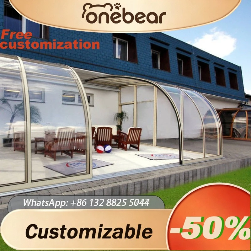 Any Size Custom Curved Tempered Glass Luxury Villa Sunroom Four Seasons Thermal Break Insulated Weatherproof Patio