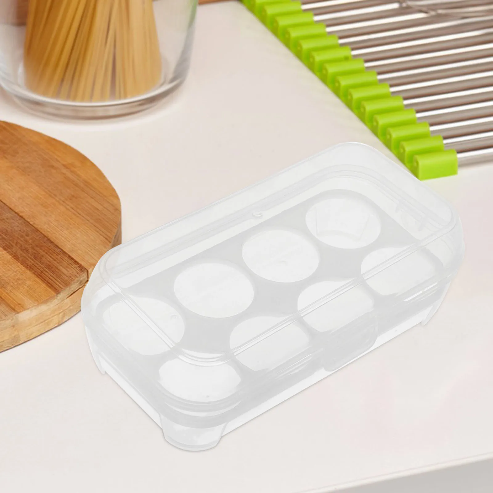 

2 Pcs Clear Storage Box Shockproof Portable Plastic Tray Lid for Travel Camping Kitchen Refrigerator Transparent Holder