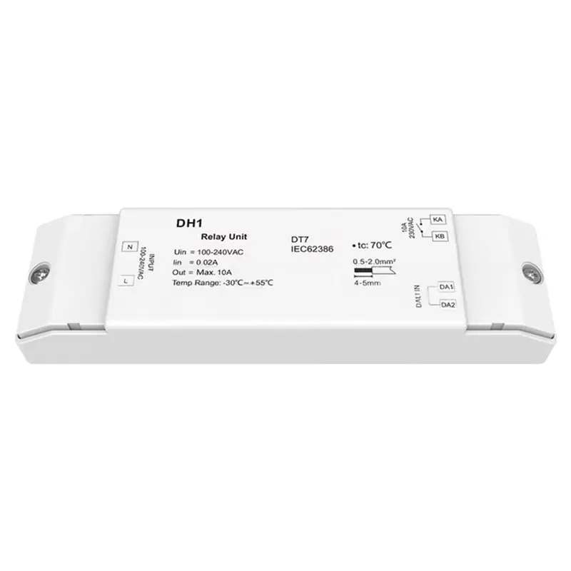 

Блок реле FTS DH1 AC110V-240V 1CH X 10A AC с диммером, 1 канал, сухой контактный выход DT7 DALI-2 для светодиодных светильников