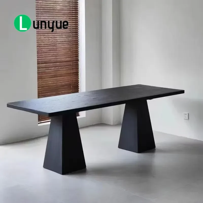 Solid Walnut Wood Dining Table European Design Farmhouse Hotel Warehouse Use Customizable Colors Sizes 2024