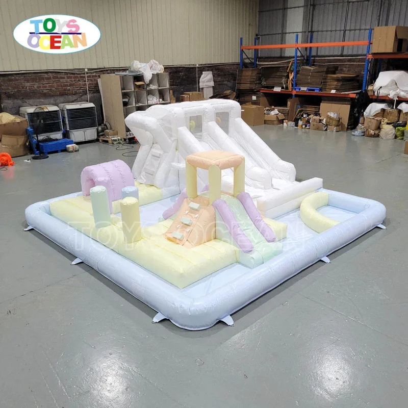 Top Deals Summer Kids Inflatable Splash Pad PVC Toy Water Park Trampoline Slide Pool