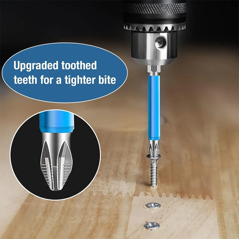 Magnetic Anti-Slip Screwdriver Bits 1/4" Hex Shank PH2 Phillips Screw Bits 25-150mm for Electric Drill Bit Set Repair Tool Kit