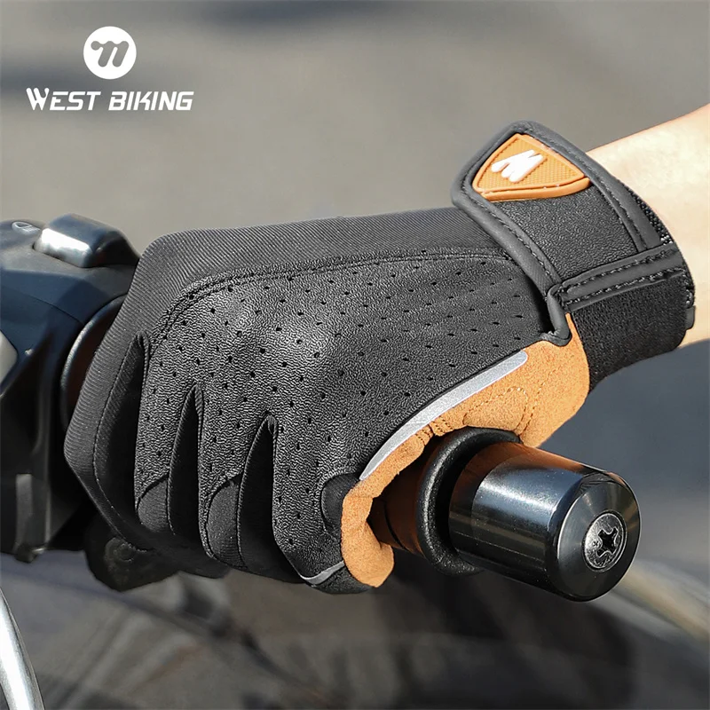 WEST BIKING Cycling Gloves Breathable Full Finger Mitts MTB Bicycle Sports Gloves Men Women Spring Autumn Gym Motorcycle Gloves