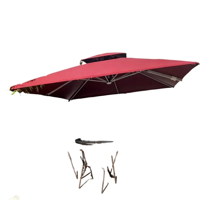 Small courtyard umbrella outdoor courtyard garden square burgundy open-air balcony dark Roman umbrella sun umbrella