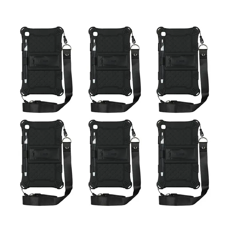 

Superb 6X Silicone Case For Tab A7 Lite 8.7 Inch 2021 T220 T225 Tablet Case Tablet Stand With Pen And Strap ,Black