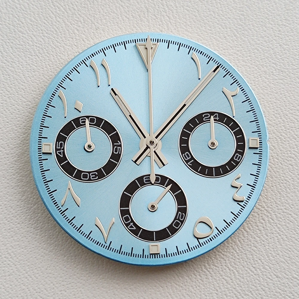 29mm VK63 Dial Arabic numeral dial Watch Dial Quartz watch Black white dial band suitable for VK63 movement modified watch parts