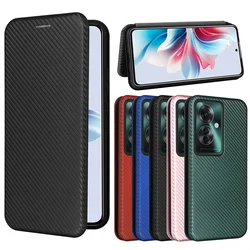 For OPPO Reno 11A/Magellan Luxury Flip Carbon Fiber Skin Magnetic Adsorption Protective Case For OPPO Reno11A Phone Bag