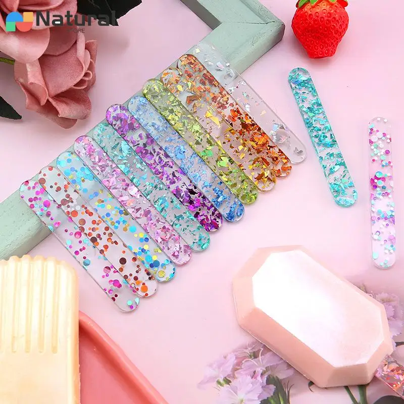 10pcs Food Grade Acrylic Ice Cream Sequin Sticks New Summer Homemade Popsicle  Accessories Reusable Creative Kitchen Model Stick