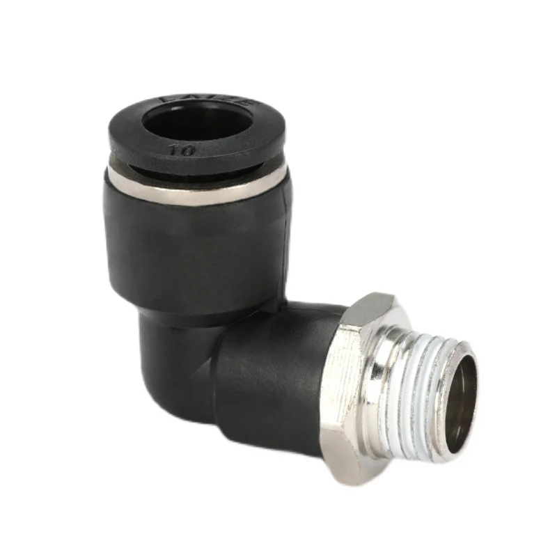 تركيب هوائي PL 4/6/8/10/12/14 مللي متر هوائي ذكر الكوع الموضوع M5 * 0.8 1/8 1/4 3/8 1/2 الكوع 90 ℃   ادفع لتوصيل التركيبات