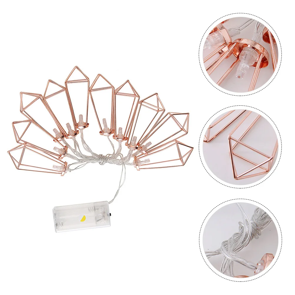 

1Pcs LED Decorative String Light Rose Gold 1.1 Meter 10 Beads Warm White Festival Room Decor Bedroom Lighting Golden String