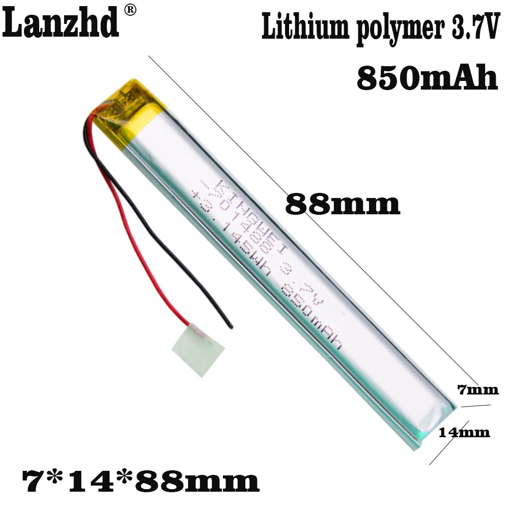 701488 850mAh Polymer Lithium Ion Battery For Selfie stick lithium battery Electric Toy Vibrator Fingerprint Lock Electronic