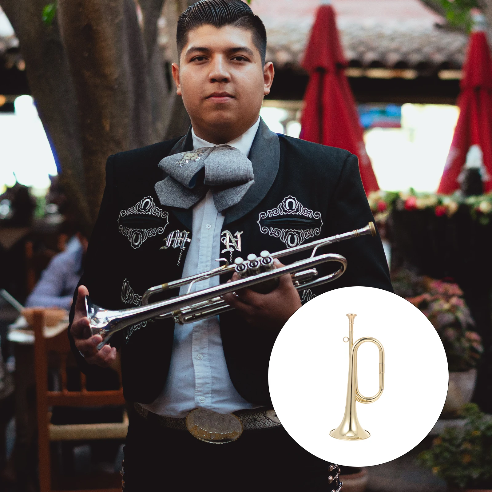 

1Pcs Golden Brass Trumpet Student Beginner Musical Instrument Learning Tool Useful for Musical Stage and Home