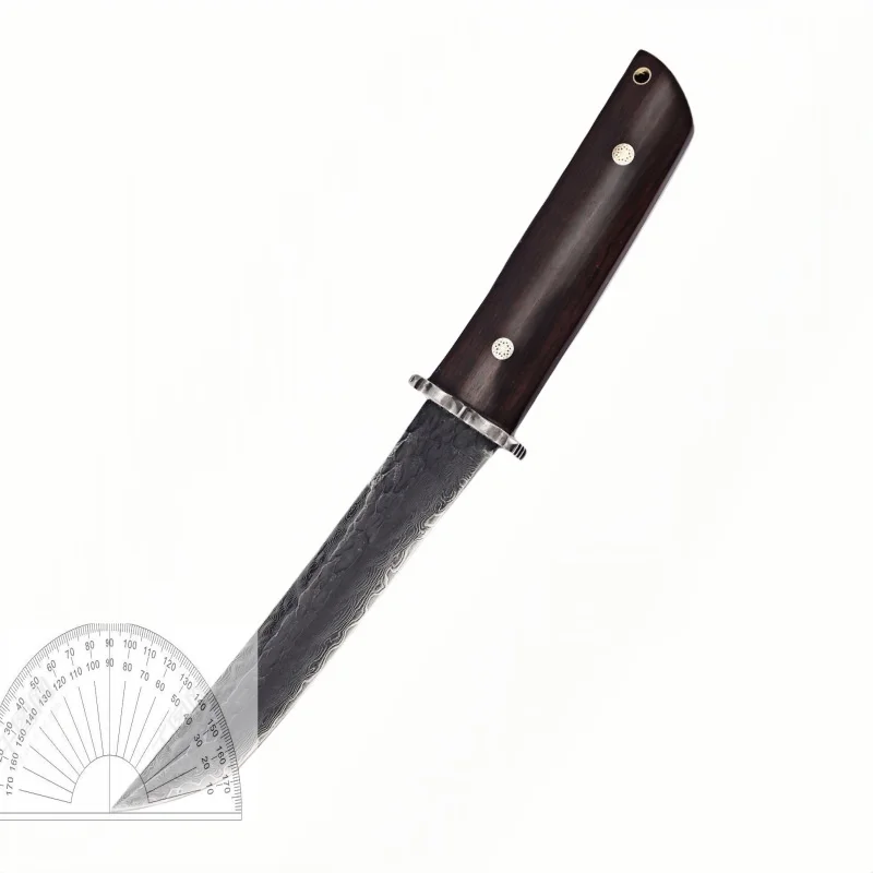 Нож для самообороны из дамасской стали с черным сандаловым деревом, кованое вручную лезвие, коллекция, нож для выживания в дикой природе, бытовые фрукты-C