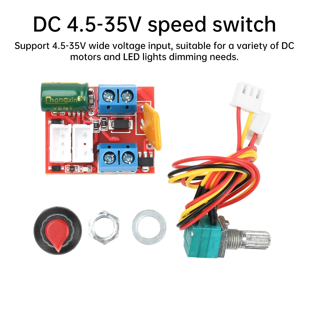 5Pcs Mini DC Motor PWM Speed Controller Module 5A 3-35V Speed Regulator Control Adjust Board Switch LED dimmer Speed Adjustable