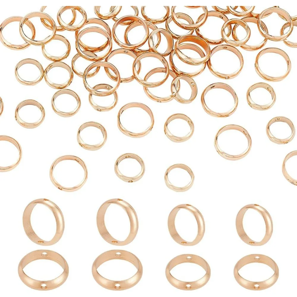 60 pezzi 2 dimensioni cornice per perline in ottone colore misto connettori per telaio rotondo perline distanziatrici in metallo adatte perline da 6 mm 8 mm di diametro per l'artigianato