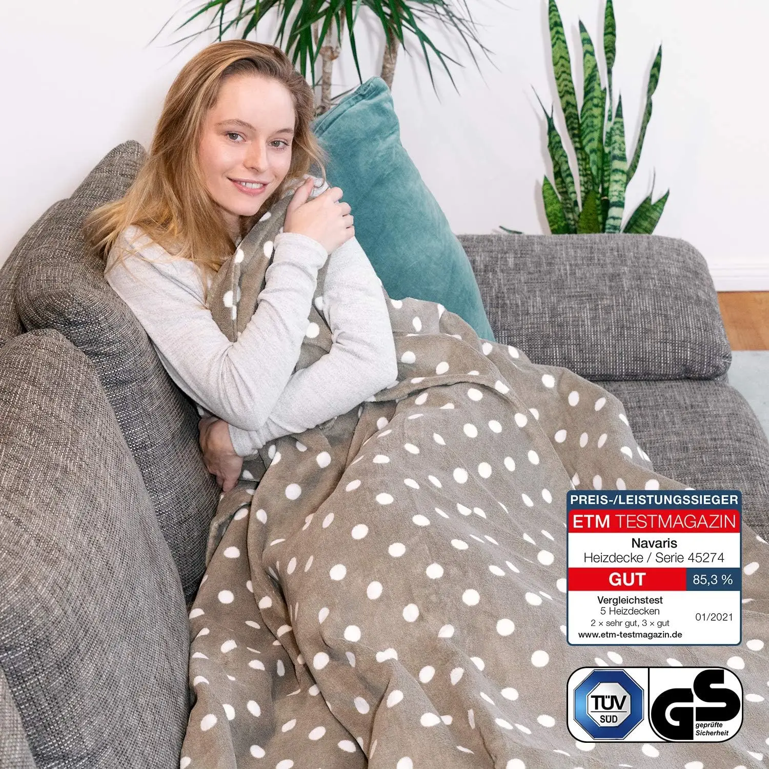 Manta eléctrica con termostato - Colcha Lavable,Manta térmica con regulador Temperatura blanket