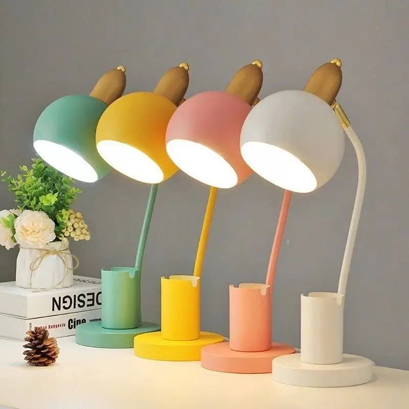 

Креативный стиль Ins, цветная серия Macaron, обучающий светильник, простой студенческий светодиодный светильник для защиты глаз, настольный держатель для ручек, настольная лампа