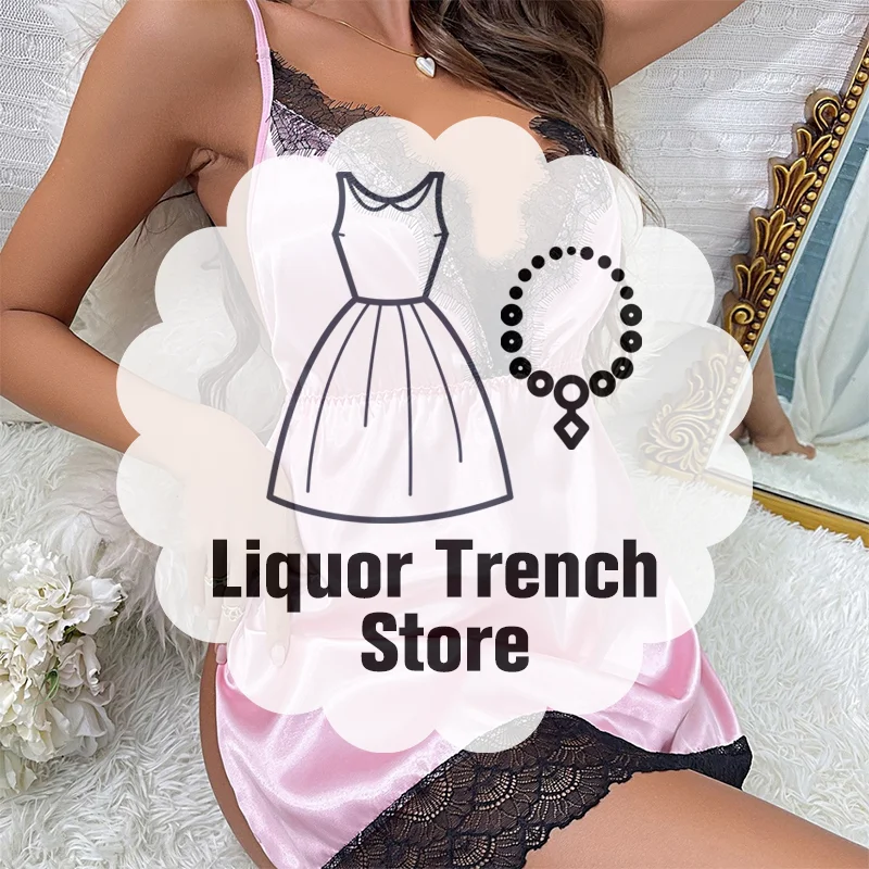 

New Casual Sexy Lace Camisole Pure Desire Nightgown Tempting Backless Dress